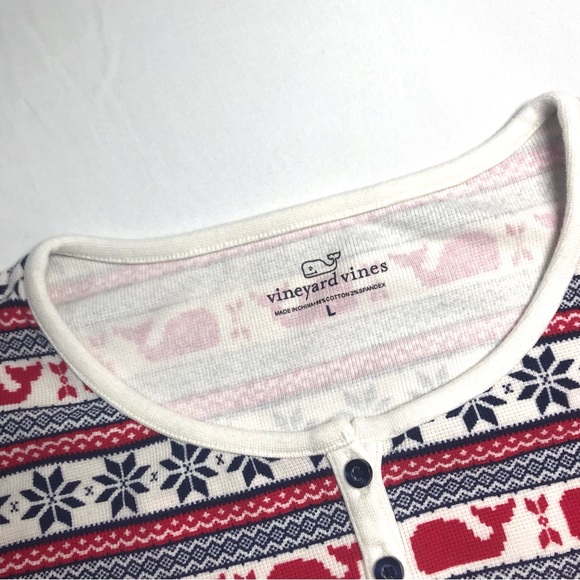 NWOT Vineyard Vines Christmas Holiday Thermal Long Sleeve Women’s Large - Picture 7 of 15